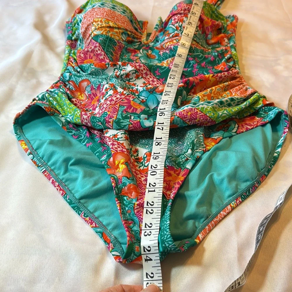 Into the Bleu by American Vibrant mixed Print Swimsuit with Matching Cover-up 14 - Picture 12 of 16